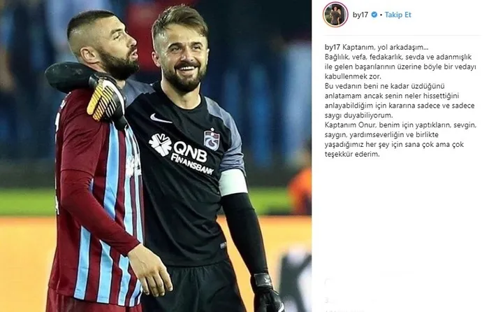 Burak Yılmaz’dan Onur Kıvrak’a duygu yüklü mesaj