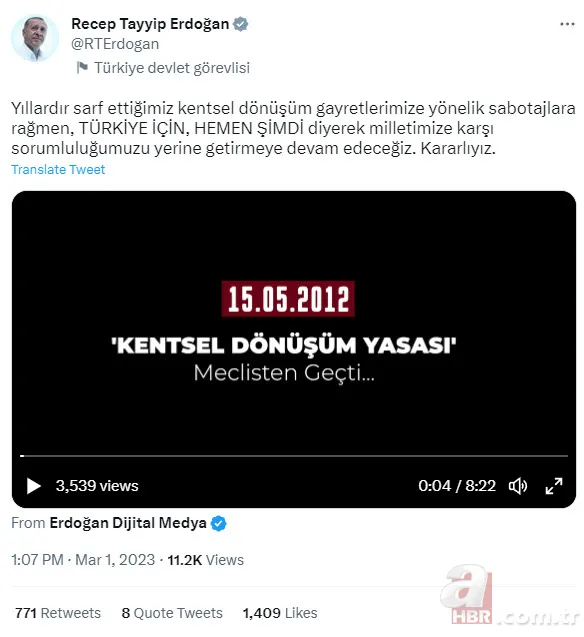 Muhalefetin kentsel dönüşüm karşıtlığı! Başkan Erdoğan bu video ile gözler önüne serdi 2