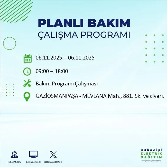 6 Kasım İstanbul’da 9 saatlik kesinti: İstanbul'da hangi ilçelerde elektrik kesilecek? Mahalleniz listede mi? İstanbul’da 9 saatlik kesinti: Hangi ilçelerde elektrikler kesilecek?
