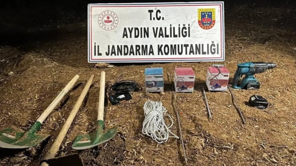 Didim’de kaçak kazı operasyonu: 4 şüpheli suçüstü yakalandı
