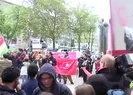 Kölnde skandal görüntü! PKKlılar YPG flamaları ile eylem yaptı