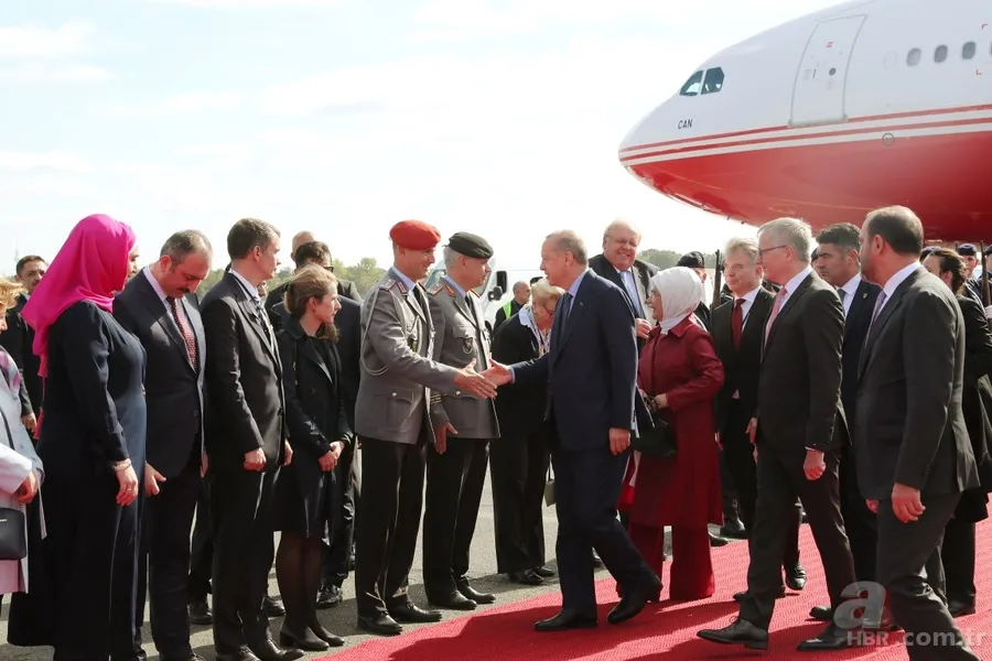 Başkan Recep Tayyip Erdoğan Almanya'da böyle karşılandı 8