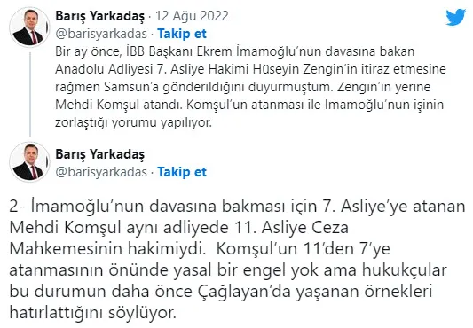 CHP medyasının Ekrem İmamoğlu’nu kurtarmak için başlattığı algı çöktü! O hakimin FETÖ evinde kaldığı ortaya çıktı