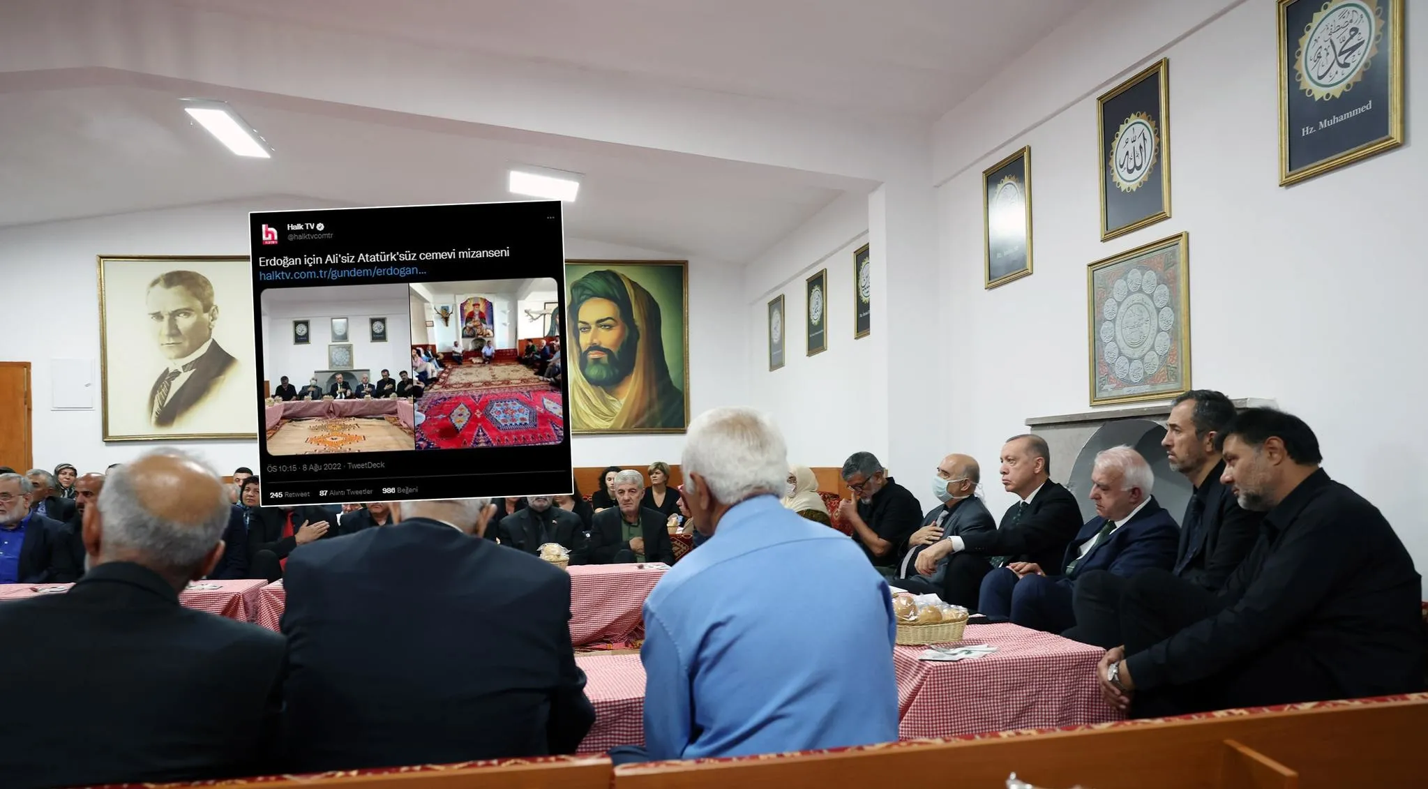 Halk TV yalanlara doymuyor: Fotoğraflara rağmen 'Atatürk ve Ali'siz ziyaret' dediler