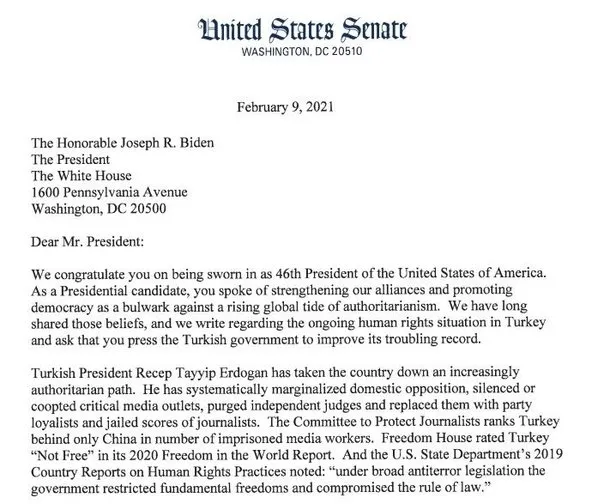 ABD Başkanı Biden’a 54 senatörden skandal mektup! Türkiye’yi kötüleyip Başkan Erdoğan’a baskı çağrısında bulundular