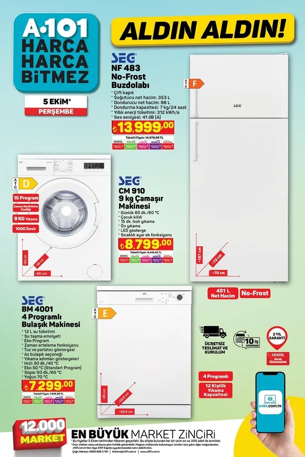 10 Ekim A101 aktüel ürünler kataloğu yayınladı! A101’de 192 TL’ye tereyağı, 90 TL’ye beyaz peynir, 21 TL’ye Kireç Çözücü, 57 TL’ye un 34.50 TL’ye kuru fasulye satılıyor