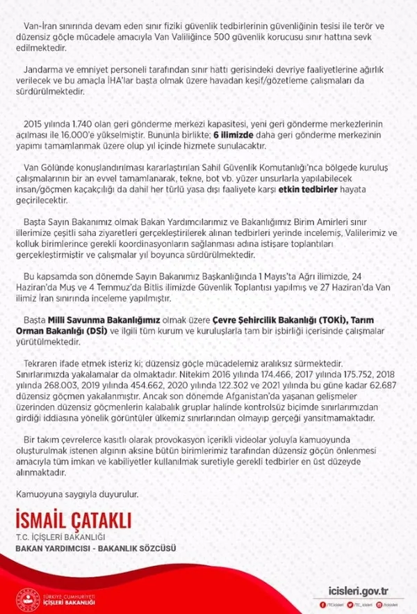Son dakika: İçişleri Bakanlığından göç dalgası iddiasına yanıt: Algı oluşturulmaya çalışıldığı aşikar - 3