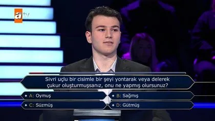Berk Göktaş kilidi Çözdü! Kim Milyoner Olmak İster’de 5 milyonluk SORU NETLEŞTİ! 5 milyonluk soru ve cevabı ne?