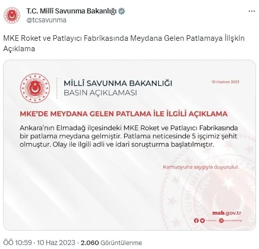 Ankara’da patlama son dakika! MKE roket fabrikasında yangın mı çıktı, neden patladı? Elmadağ roket fabrikası nerede?