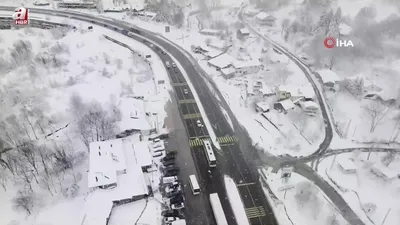 Düzce’den nisan ayında kar manzarası