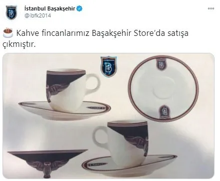 Başakşehir’den Galatasaray’a olay gönderme! Kahve fincanlarımız Başakşehir Store’da satışa çıkmıştır