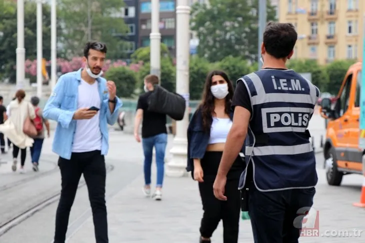 Taksim’de ’pes’ dedirten görüntü! Yasağa rağmen maskesiz dolaştılar!