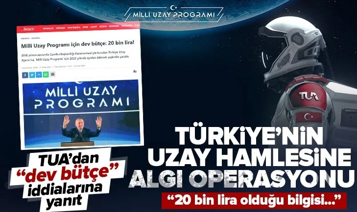 Türkiye Uzay Ajansı’ndan TUA dev bütçe iddialarına yanıt