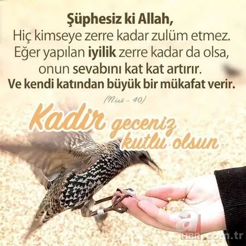 En güzel, derin duygulu, kısa, ayetli Resimli Kadir Gecesi tebrik mesajları! Anneye, babaya, eşe, sevgiliye Kadir Gecesi güzel sözleri! 21