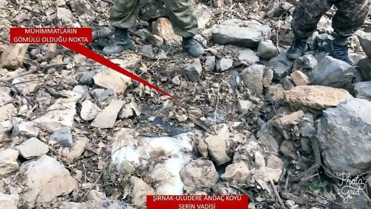 Uludere’de terör örgütü PKK’nın gömülü mühimmatı ele geçirildi