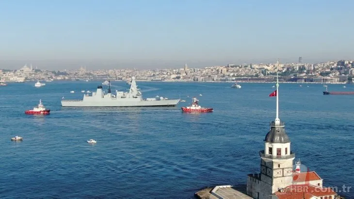 Rusya’ya karşı harekete geçen İngiltere’nin savaş gemisi İstanbul Boğazı’nda demirledi!