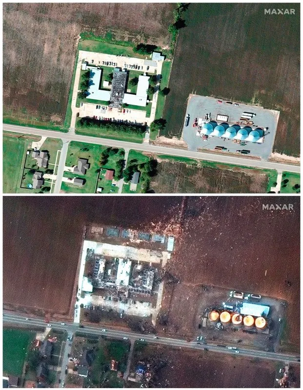 5 eyaleti yıktı geçti! Öncesi ve sonrası fotoğrafları ABD’deki felaketi gözler önüne serdi