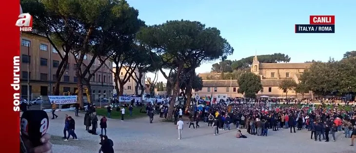 İtalya’nın başkenti Roma’nın simge meydanında protesto! Çiftçilerden korkunç ifadeler  | A Haber bölgede