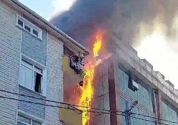 Ataşehir'de 5 katlı binada yangın!