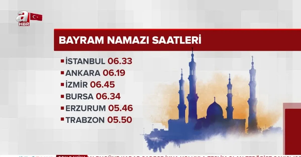 istanbul bayram namazi saati 2020