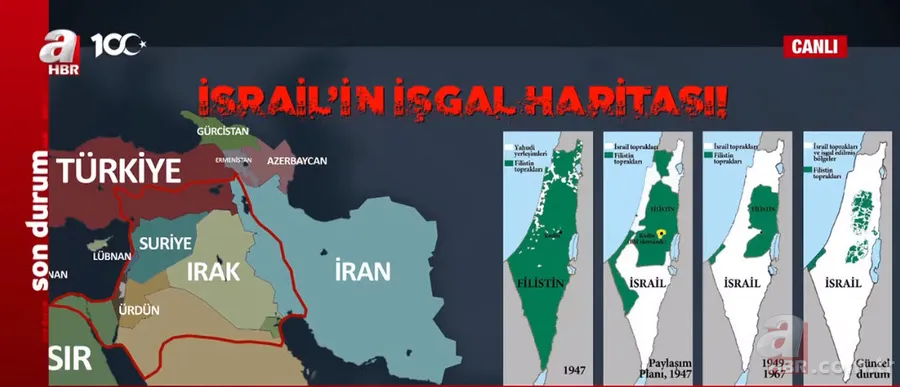 Katil İsrail'in işgal haritası! Gazze'den sonra yeni hedefi KKTC mi? A Haber'de çarpıcı sözler: Vadedilmiş topraklar hayali... 6