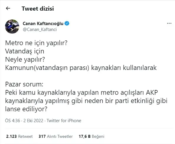 CHP’li Canan Kaftancıoğlu Pendik-Sabiha Gökçen metrosunu hazmedemedi!