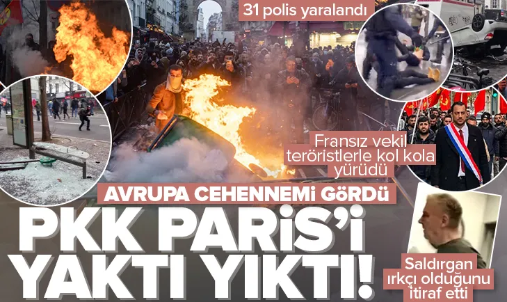 Terör örgütü PKK’lılar Paris’i yaktı yıktı!