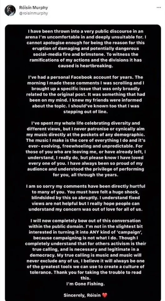 Küresel çete iş başında! LGBT terörüne karşı çıkan Moloko’nun eski solisti Róisín Murphy’nin konserleri iptal edildi! Plak şirketinden skandal karar...