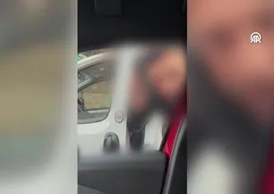 Kadın sürücünün aracına zarar veren...