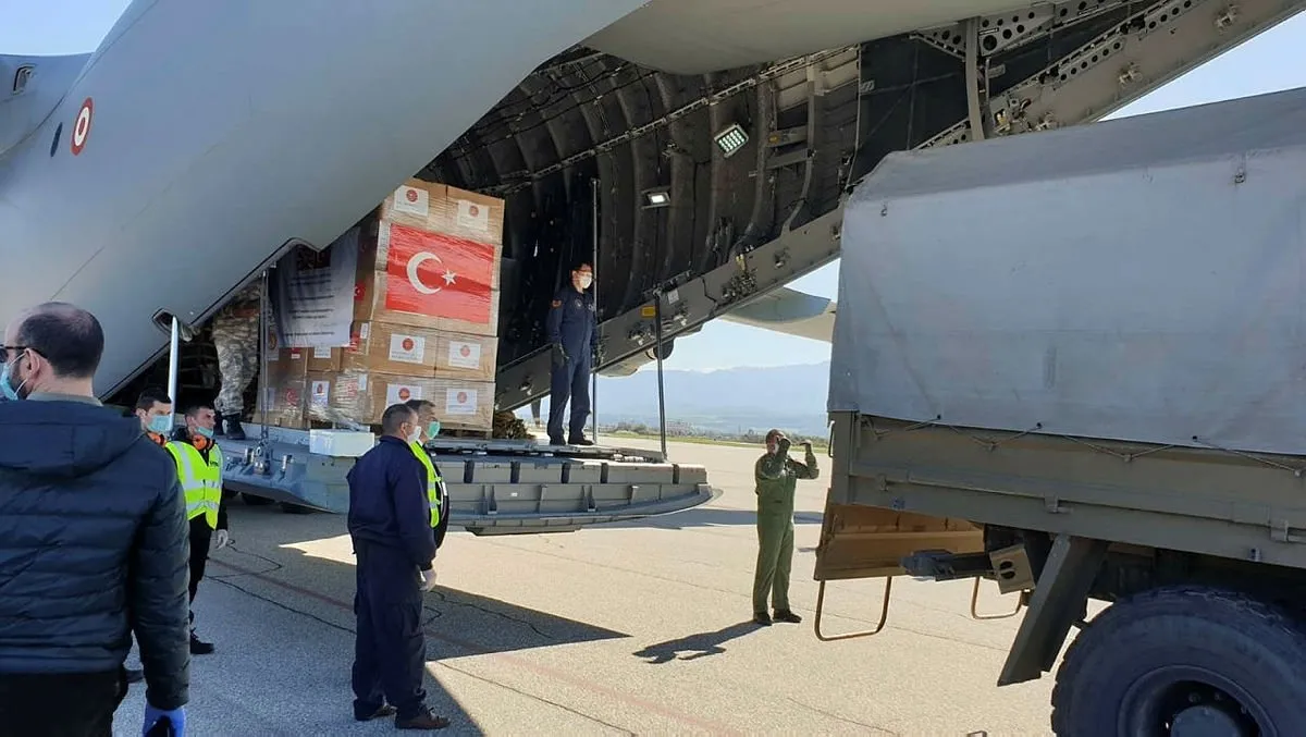 Turkiye Nin Tibbi Yardim Paketi Tasiya Ucagi Kuzey Makedonya Ve Kosova Ya Indi A Haber Son Dakika Gundem Haberleri