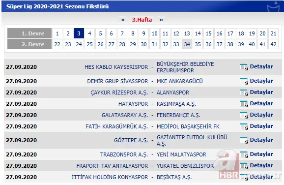 Süper Lig'de 2020/2021 sezonunun 42 haftalık fikstürü belli oldu! İşte Süper Lig'in 42 haftalık fikstürü 4