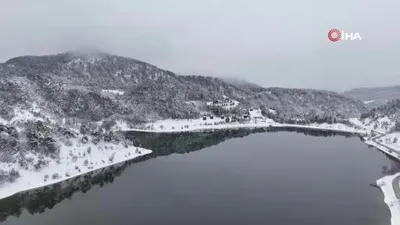 Çubuk Gölü’nde kış güzelliği