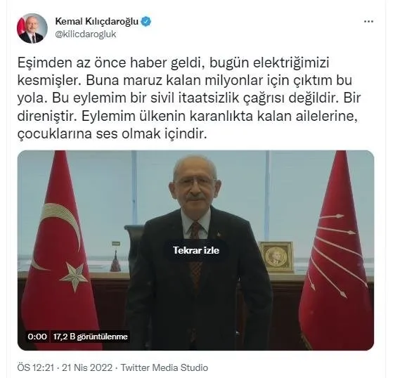 Son dakika: Kemal Kılıçdaroğlu'nun "fatura ödememe" şovu sona erdi! Elektriği kesildi