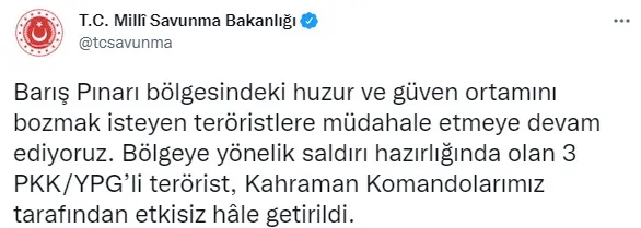 Son dakika: Saldırı hazırlığındaki 3 PKK'lı terörist etkisiz hale getirildi - 1
