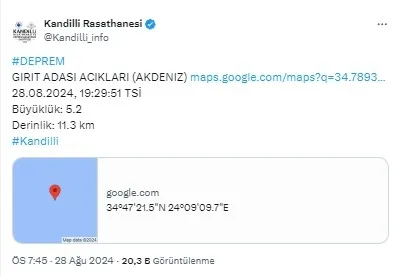 Akdeniz sallandı! Girit açıklarında 5.2 büyüklüğünde deprem - 1