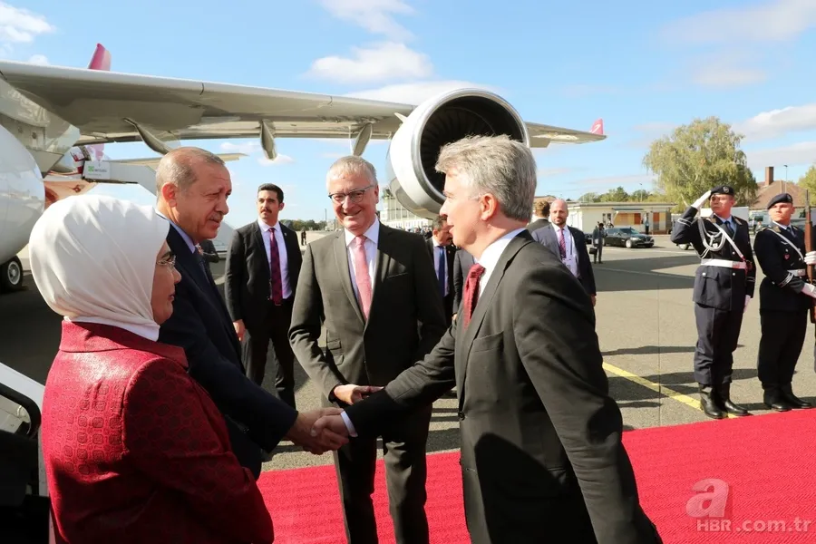 Başkan Recep Tayyip Erdoğan Almanya'da böyle karşılandı 21