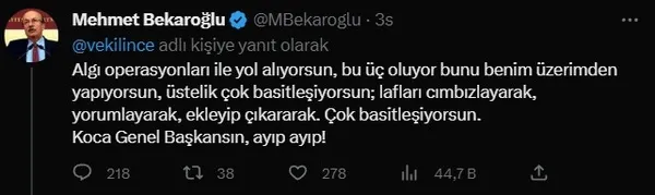 CHP’li Mehmet Bekaroğlu kendi partisine ’faşist’ dedi! Muharrem İnce sinir küpüne döndü