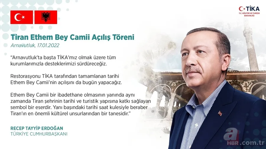 Tiran'daki Ethem Bey Camii'nin açılışı Başkan Erdoğan tarafından yapıldı 2