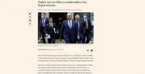 Bakan Mevlüt Çavuşoğlu’ndan Libya açıklaması: Ateşkes için tek şart var...