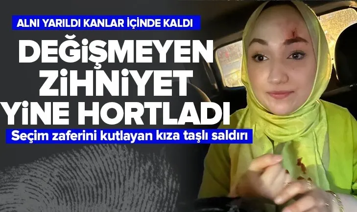 Erdoğan’ın zaferini kutlayan kıza taşlı saldırı!