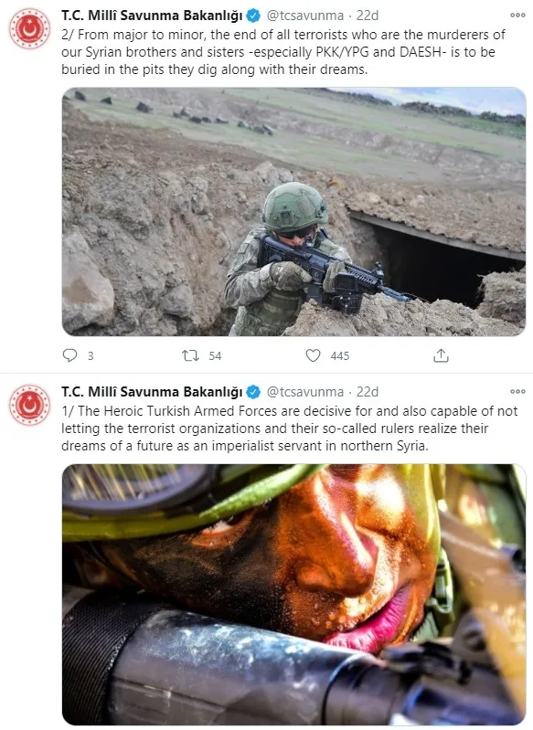 MSB’den dünyaya flaş Suriye mesajı: Teröristlerin sonu hayalleriyle kazdıkları çukurlara gömülmektir