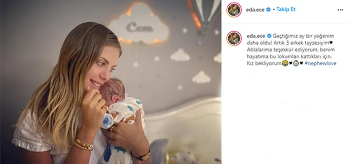 Eda Ece'den yeğeniyle ilk paylaşım! Ablasına teşekkür etti - 1
