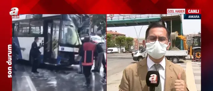 Son dakika: A Haber yayını ses getirdi! Ankara'da otobüsün çarptığı üst geçitte çalışmalar başladı - 2