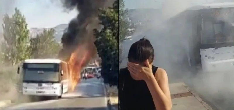 İzmir BB’ye ait otobüs alev topuna döndü! Yolcular canını zor kurtardı