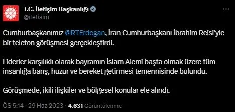 baskan-erdogandan-bayram-diplomasisi-iran-cumhurbaskani-reisi-ile-kritik-temas-1688048860423.jpeg Başkan Erdoğan'dan bayram diplomasisi! Liderlerle tek tek görüştü - 2