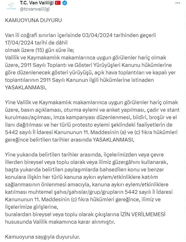 Van’da başkanlık AK Parti’ye geçti! DEM’li Abdullah Zeydan’ın seçilme yeterliliği olmadığına karar verildi | Bakan Yerlikaya’dan açıklama...