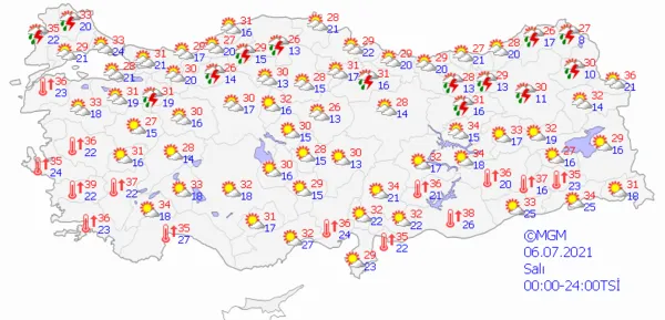 1625238553226.png Meteoroloji Genel Müdürlüğünden çok sayıda ile son dakika sağanak yağış uyarısı! İstanbul ve Ankara için saat verildi! 5 günlük hava durumu - 8