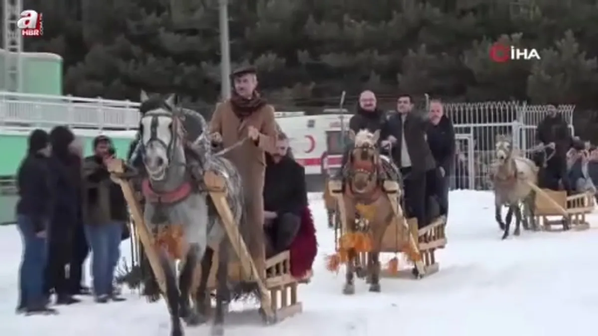 Erzurum'da atlı kızak heyecanı