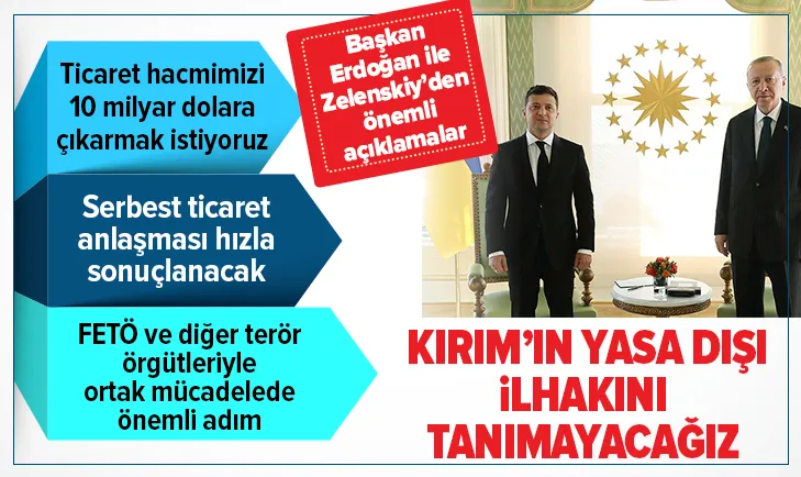 Başkan Erdoğan ve Ukrayna Devlet Başkanı Vladimir Zelenskiyden önemli açıklamalar