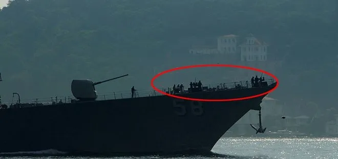 Son dakika: ABD savaş gemisi İstanbul Boğazı’ndan geçti! Ağır silahlarla nöbet tutan askerler dikkat çekti.